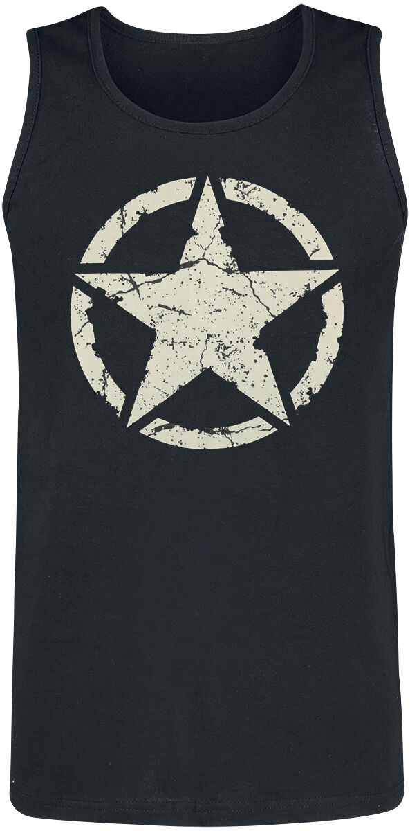 Gasoline Bandit Rockabilly Tanktop - Army Star Vest - for Men - black