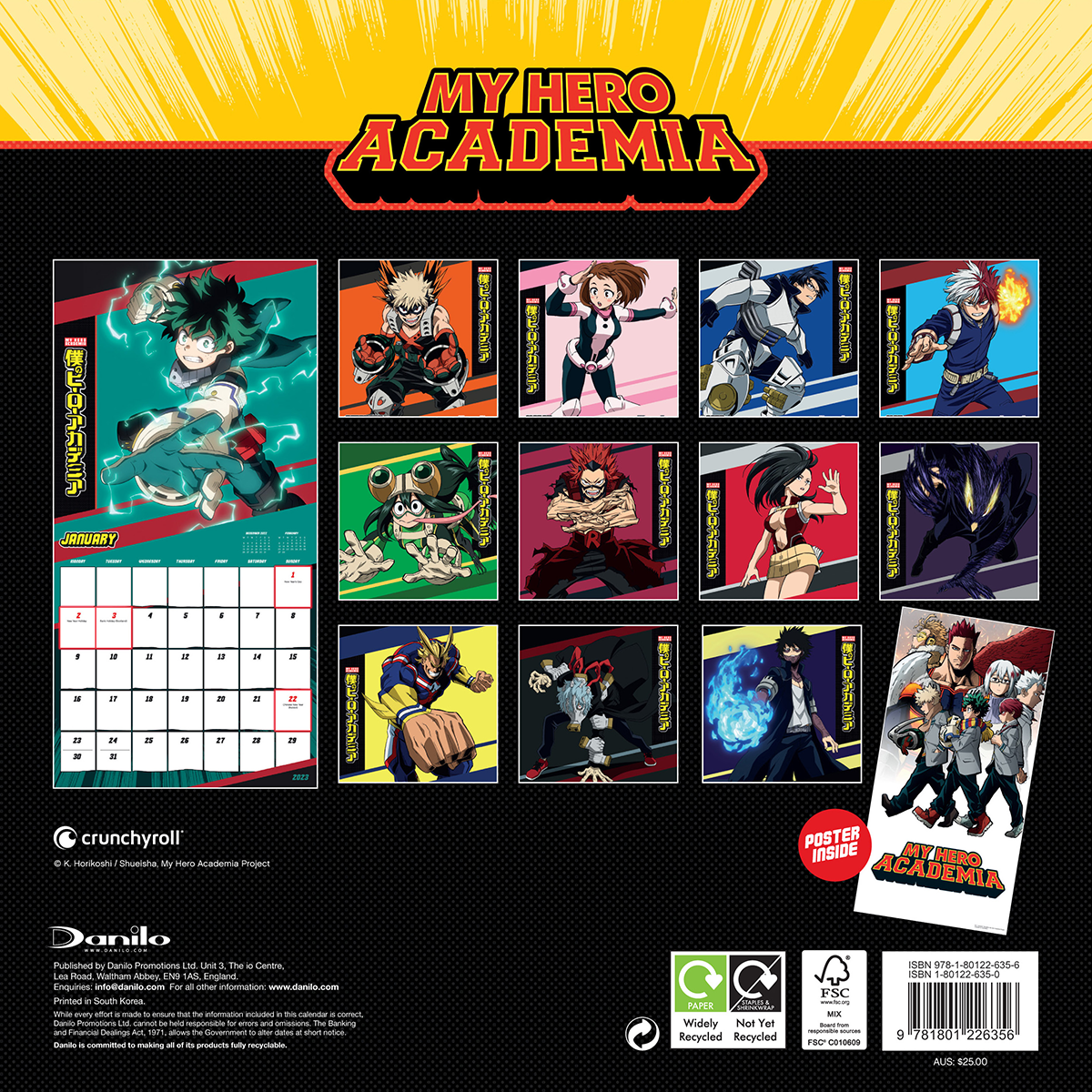 My Hero Academia Wandkalender 2023 Wandkalender multicolor