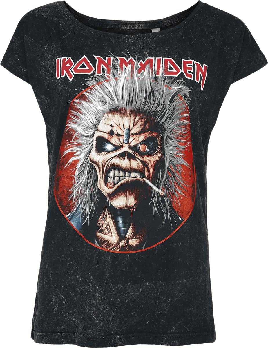 T-shirt  av Iron Maiden - Smoking Eddie - Dam - svart