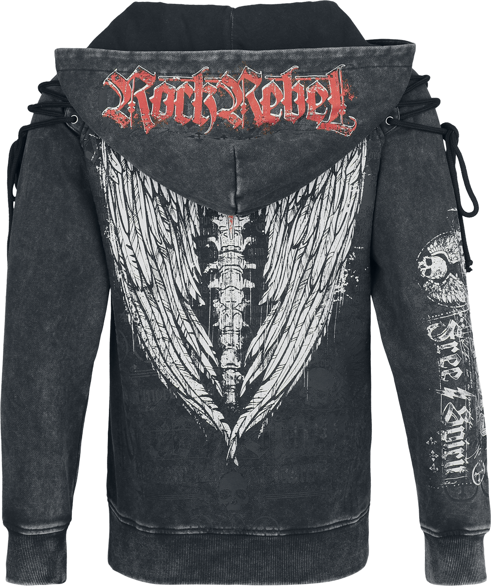 Thumbnail - Rock Rebel by EMP Rock Rebel Kapuzenpullover Kapuzenpullover grau in XL