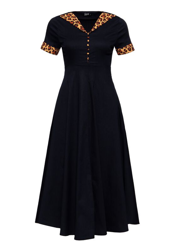 Levně Queen Kerosin Šaty Dottie Vintage Šaty černá