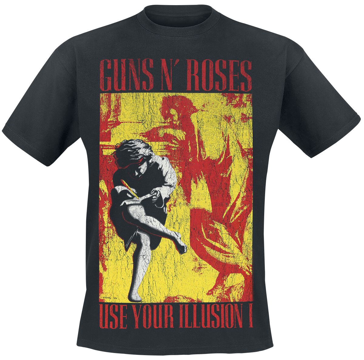 Guns N` Roses T-Shirt - Illusion - Get In The Ring - M bis XXL - für Männer - Größe M - schwarz  - Lizenziertes Merchandise!
