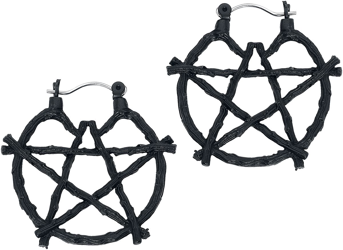 Image of Gothicana by EMP Pentagram Ohrring-Set schwarz