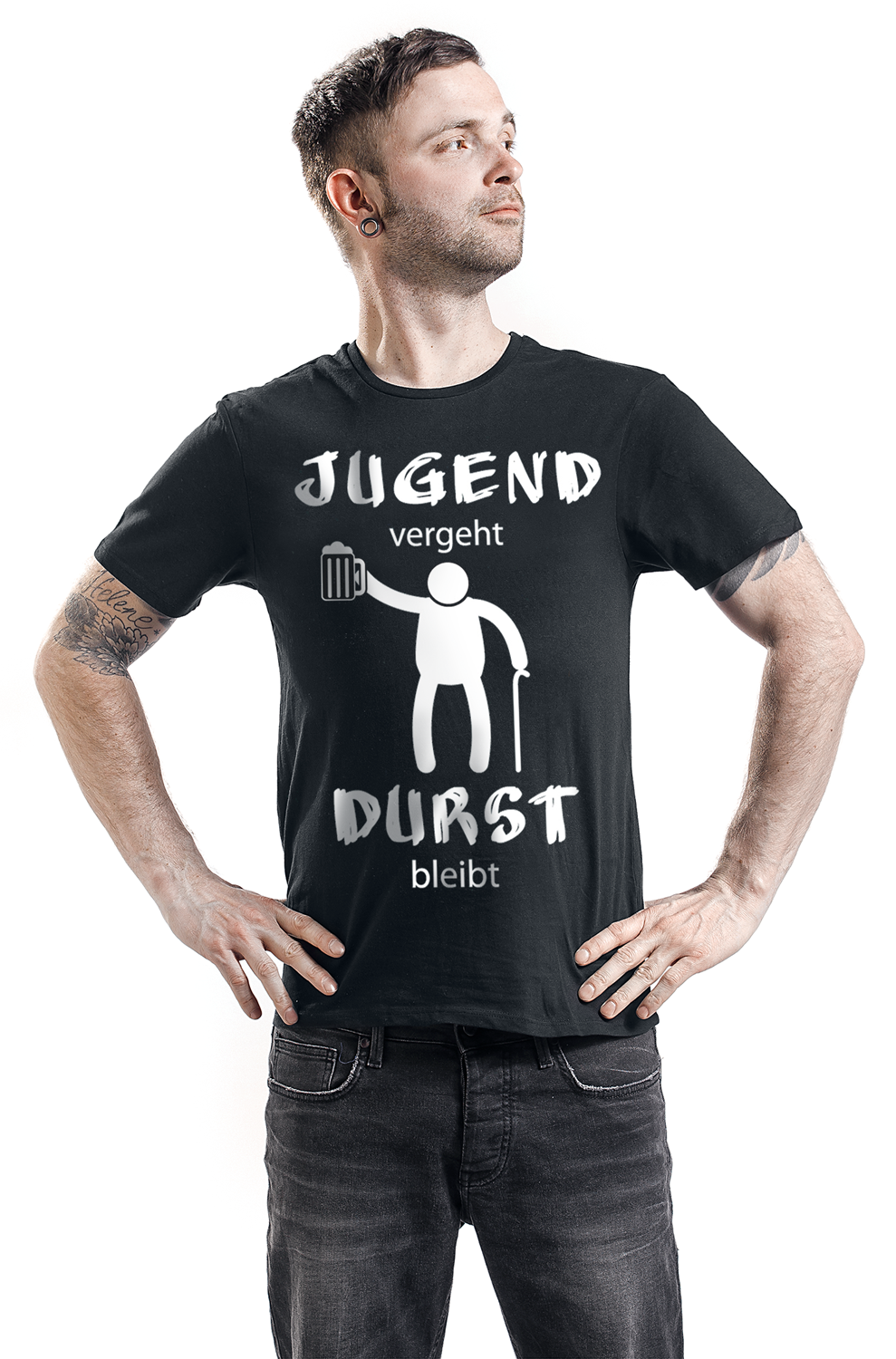 Alkohol & Party Jugend vergeht Durst bleibt T-Shirt schwarz