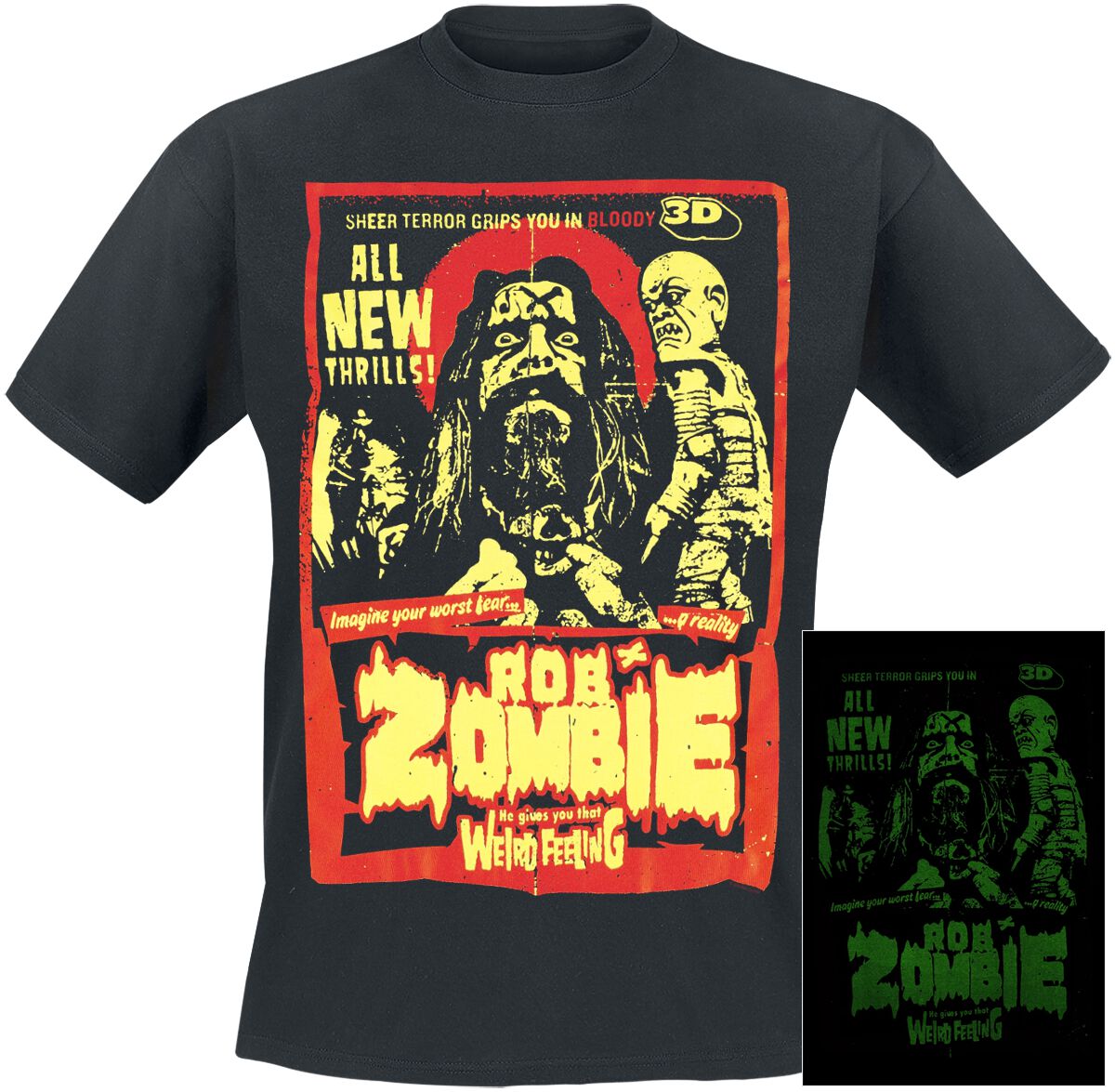 Levně Rob Zombie Ghoularama - Glow In The Dark Tričko černá