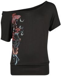 T-Shirt with Mushrooms, Skull an Butterflys, Full Volume by EMP, T-Shirt