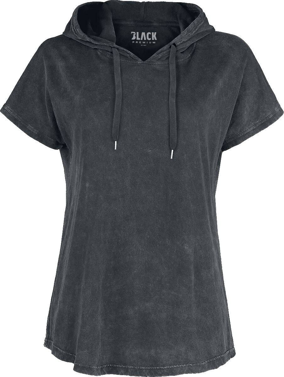 Levně Black Premium by EMP Tričko s kapucí Dámské tričko černá