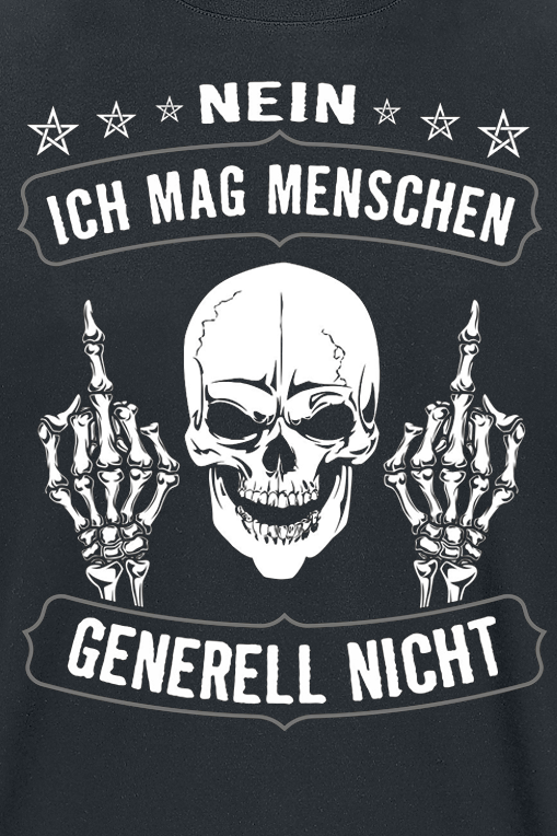 Sprüche Ich mag Menschen generell nicht T-Shirt schwarz
