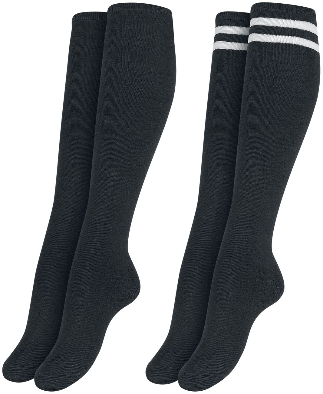 Urban Classics Kniestrümpfe - Ladies College Socks 2-Pack - EU35-38 bis EU39-42 - für Damen - Größe EU 35-38 - schwarz