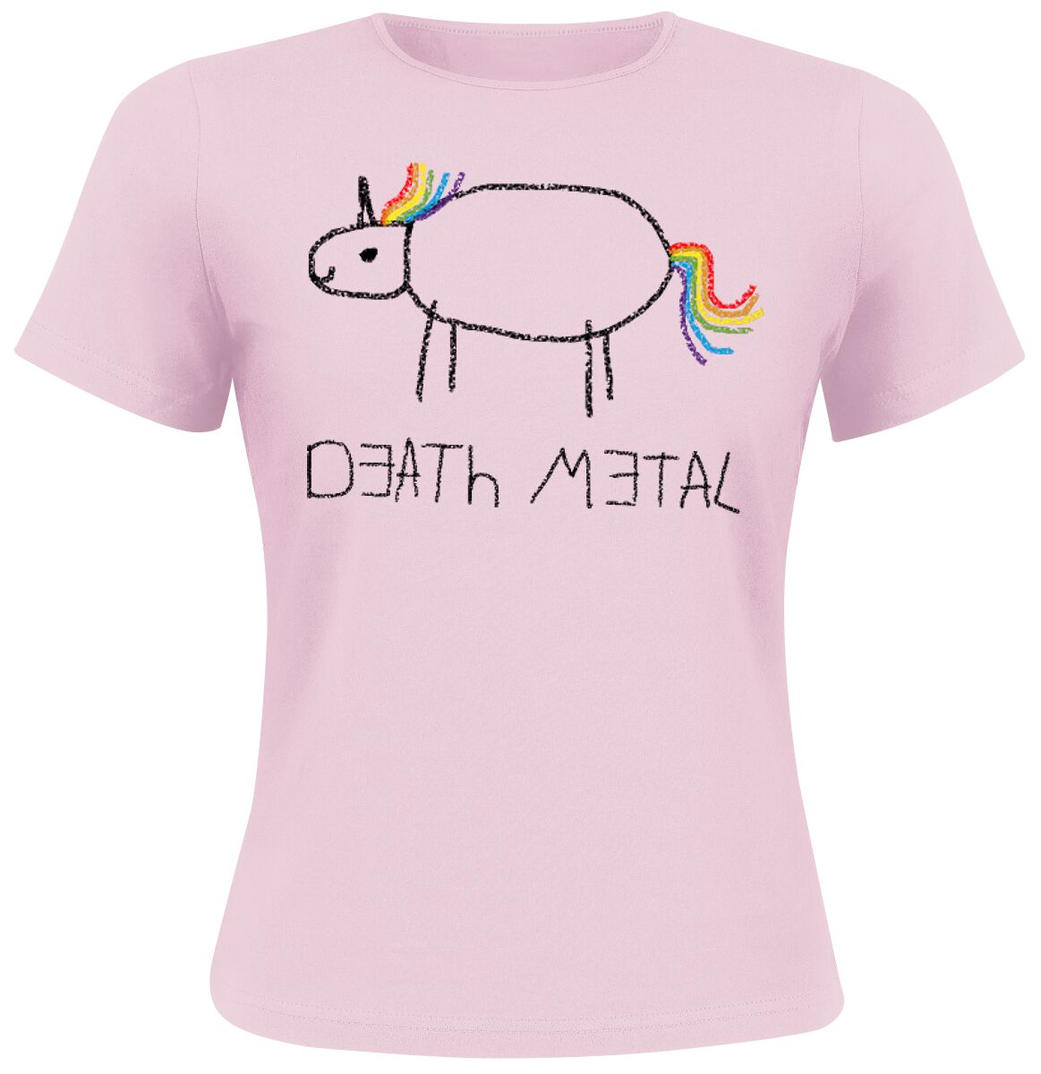 T-Shirt Manches courtes Unicorn de Death Metal - - S à XXL - pour Femme - rose clair