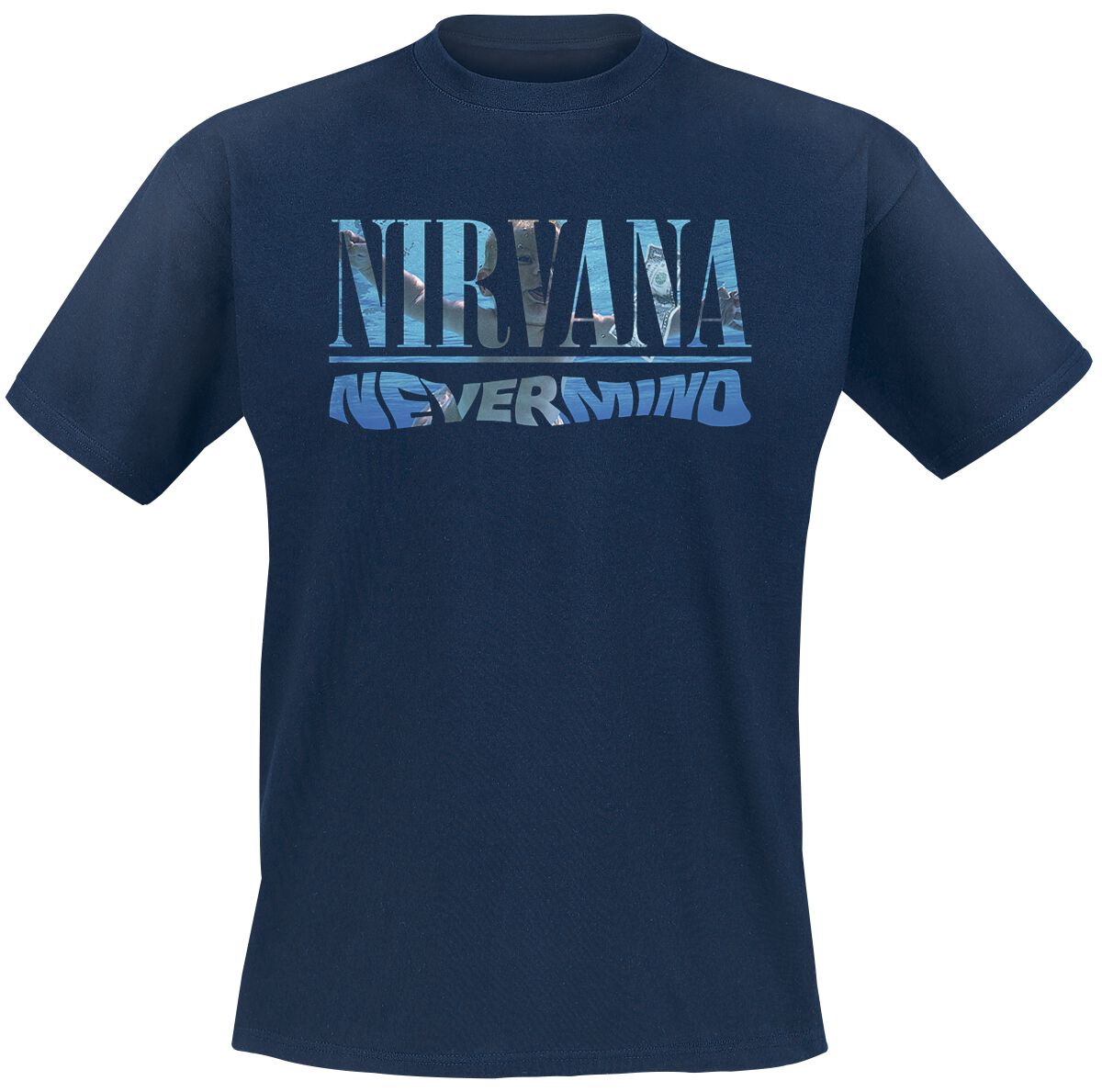 Levně Nirvana Nevermind Tričko námořnická modrá