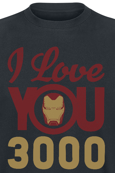 Iron Man Love you 3000 T-Shirt schwarz