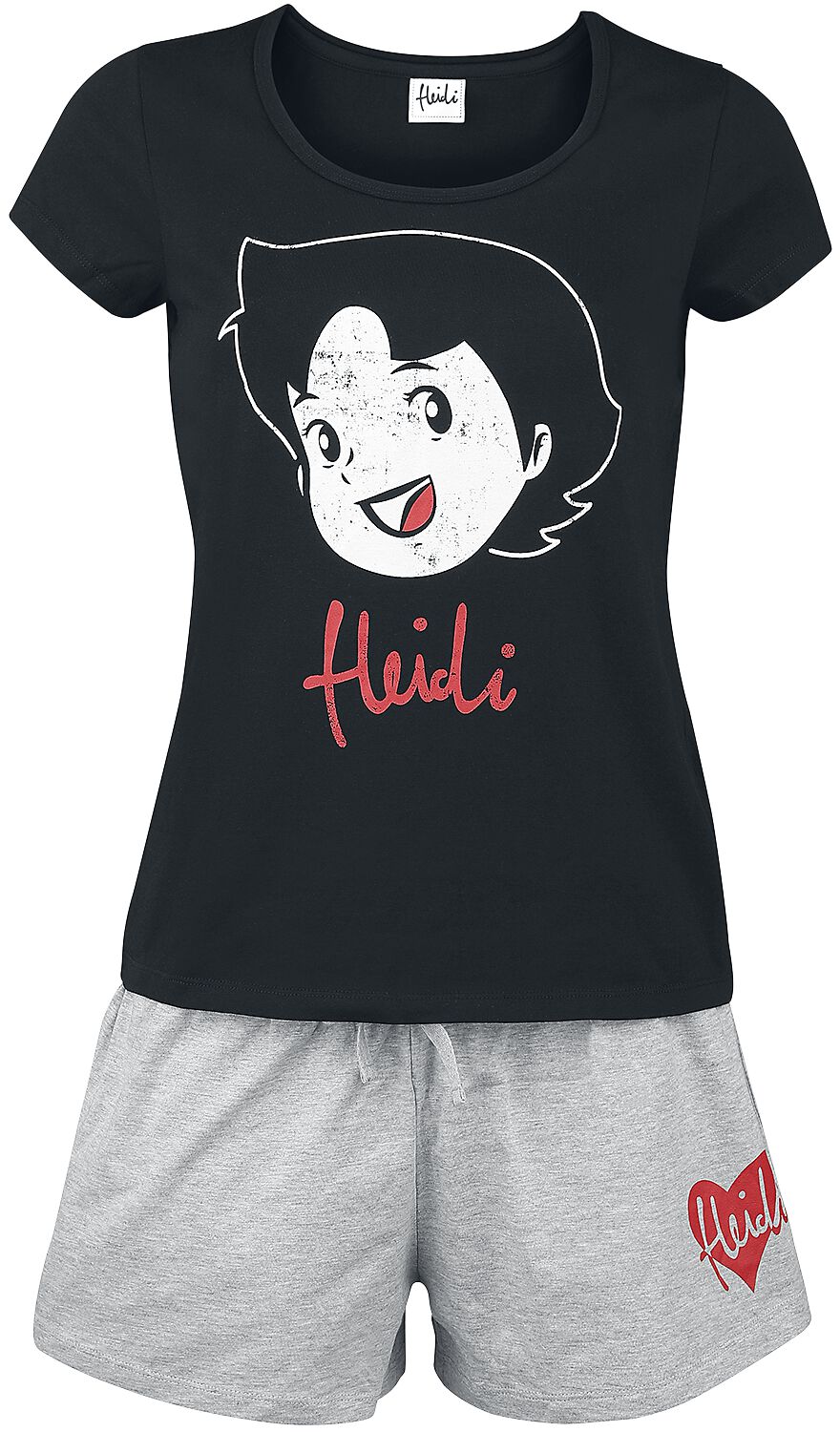 Pyjama de Heidi - S à 3XL - pour Femme - noir/gris