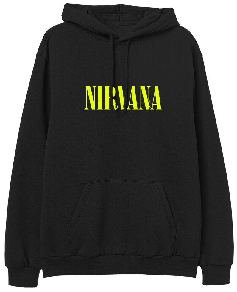Nirvana Kapuzenpullover - Yellow Angel - S bis L - für Männer - Größe M - schwarz  - Lizenziertes Merchandise!