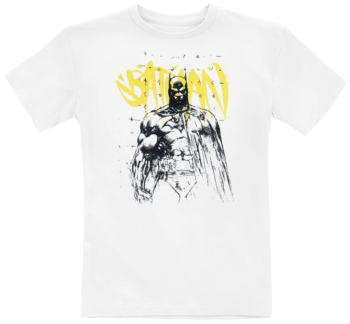 Batman - DC Comics T-Shirt - Kids - Sketch - 128 bis 164 - Größe 164 - weiß  - Lizenzierter Fanartikel