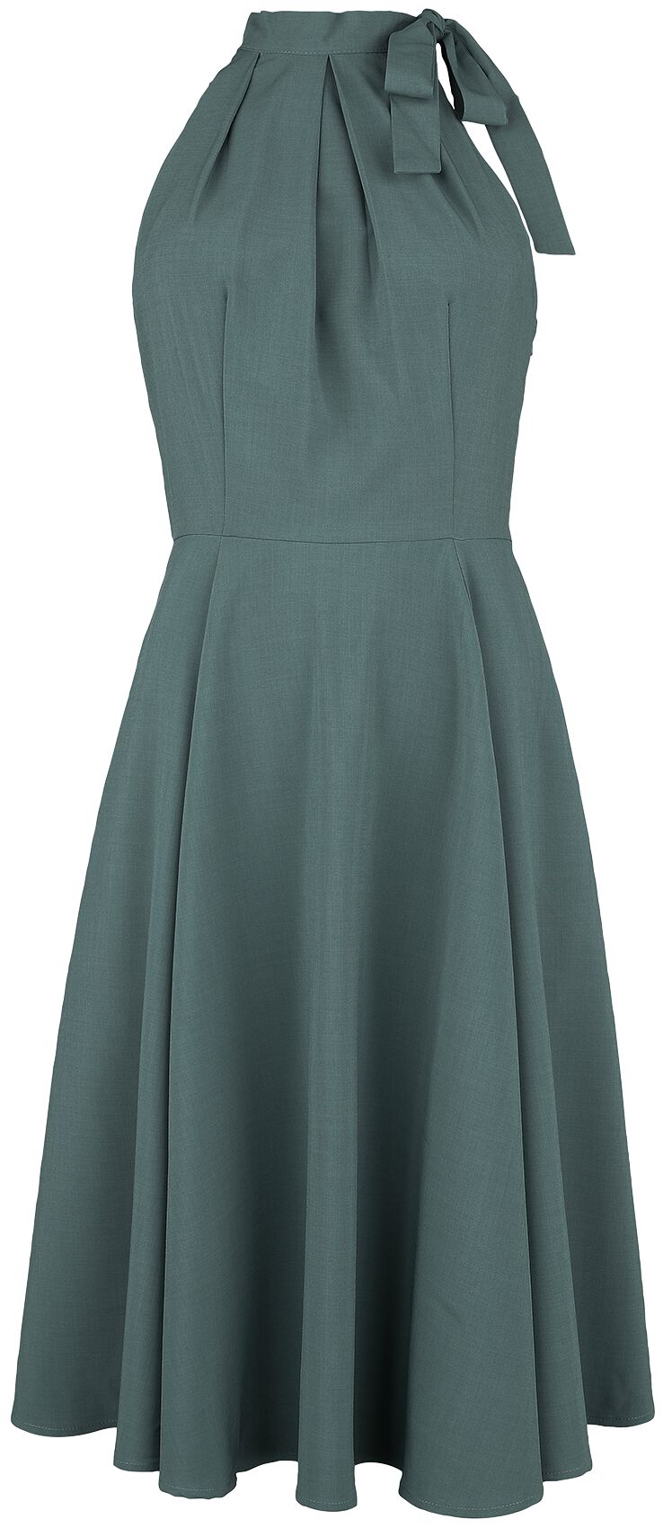 H&R London - Rockabilly Kleid knielang - Kira Swing Dress - XS bis XXL - für Damen - Größe S - grün