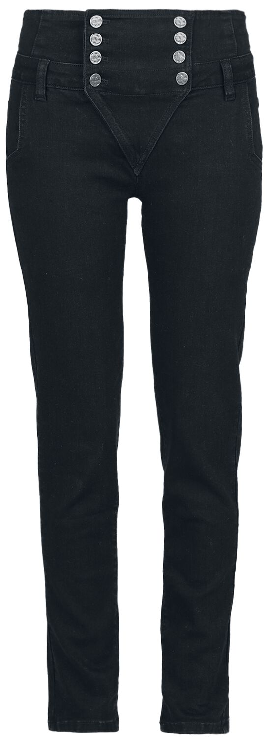 Black Premium by EMP Stoffhose - Double Button Placket Jeans - W27L30 bis W31L32 - für Damen - Größe W31L30 - schwarz