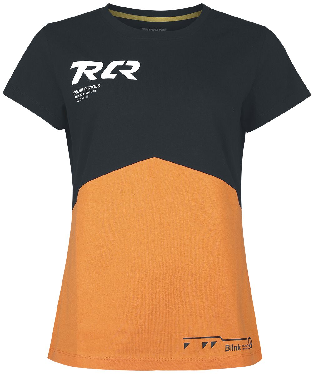 Overwatch - Gaming T-Shirt - Tracer - S bis XXL - für Damen - Größe XL - schwarz/orange  - EMP exklusives Merchandise!