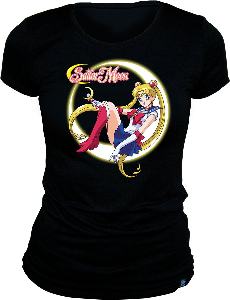 Sailor Moon - Anime T-Shirt - S bis L - für Damen - Größe L - schwarz  - Lizenzierter Fanartikel