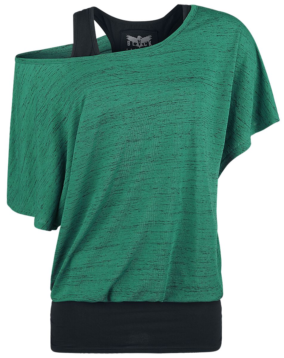 Black Premium by EMP T-Shirt - When The Heart Rules The Mind - S bis XXL - für Damen - Größe S - grün/schwarz