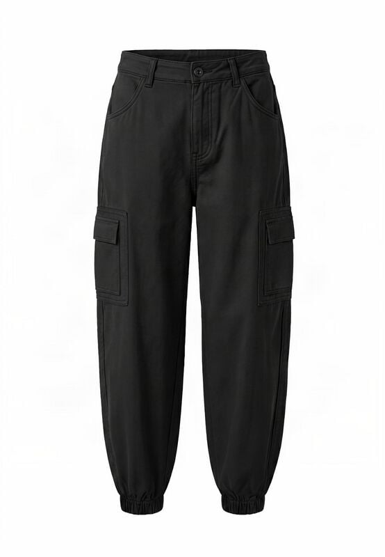 Pantalon Cargo  de Urban Classics - Ladies Cotton Twill Cargo Pants - 27 à 31 - pour Femme - noir