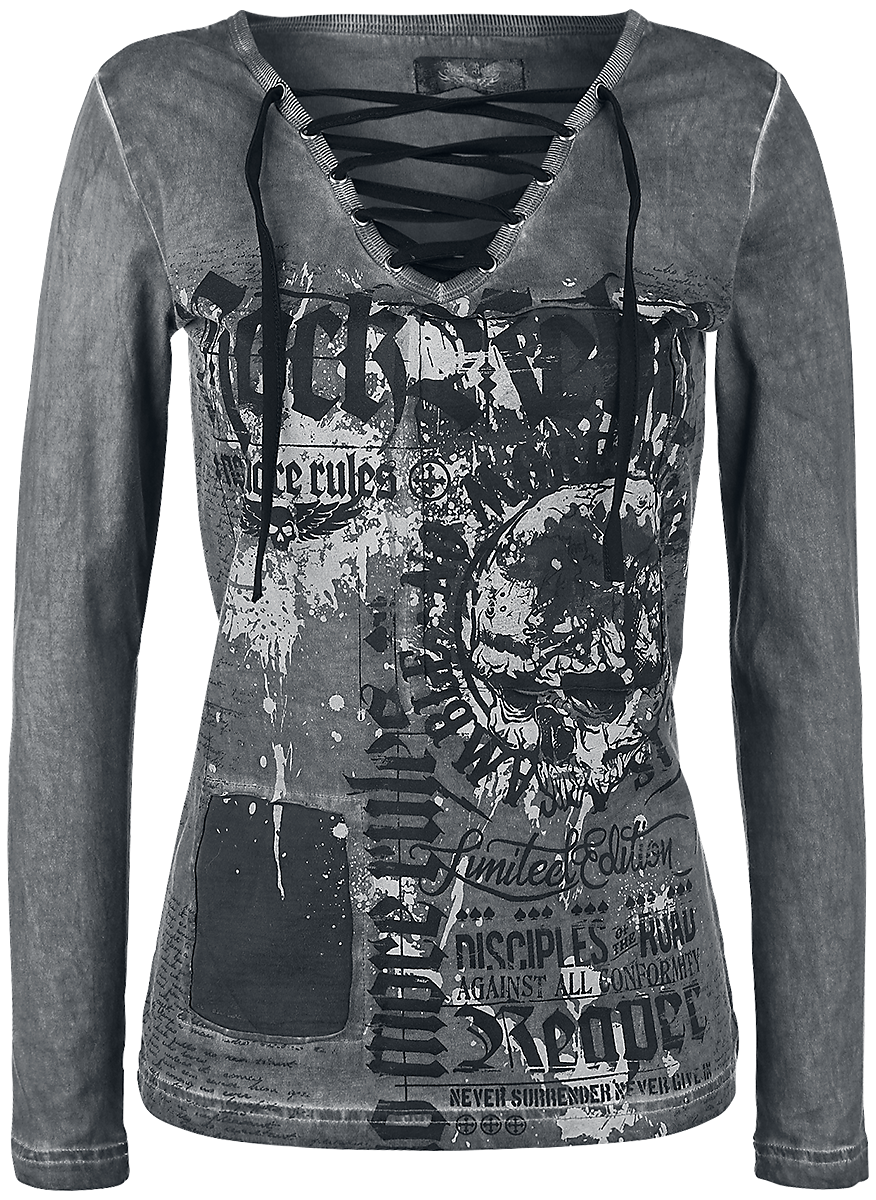 Rock Rebel by EMP  Long-sleeve Shirt - Stay Awake - for Women - grey