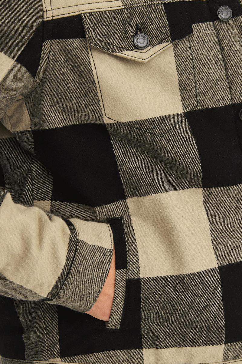 ONLY and SONS ONSLOUIS Trucker Teddy Check Übergangsjacke schwarz altweiß