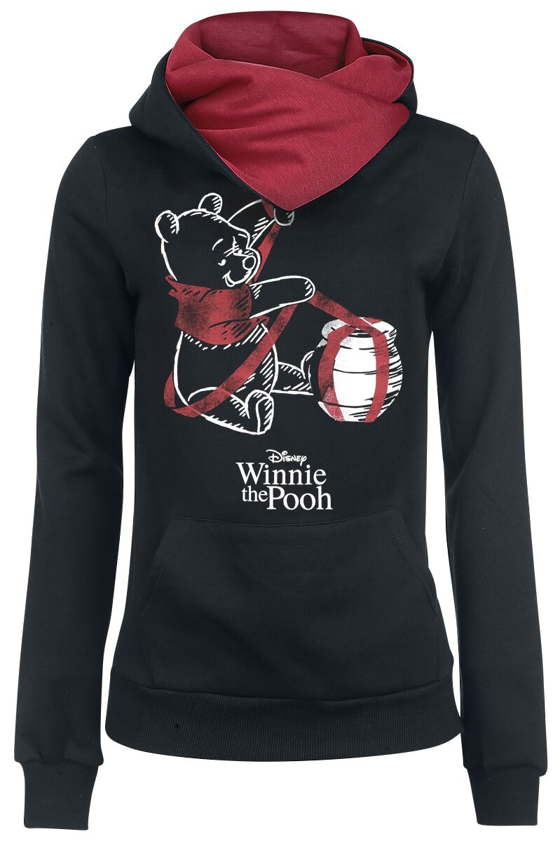 Sweat-shirt à capuche Disney de Winnie L'Ourson - Le Cadeau - L - pour Femme - noir/rouge