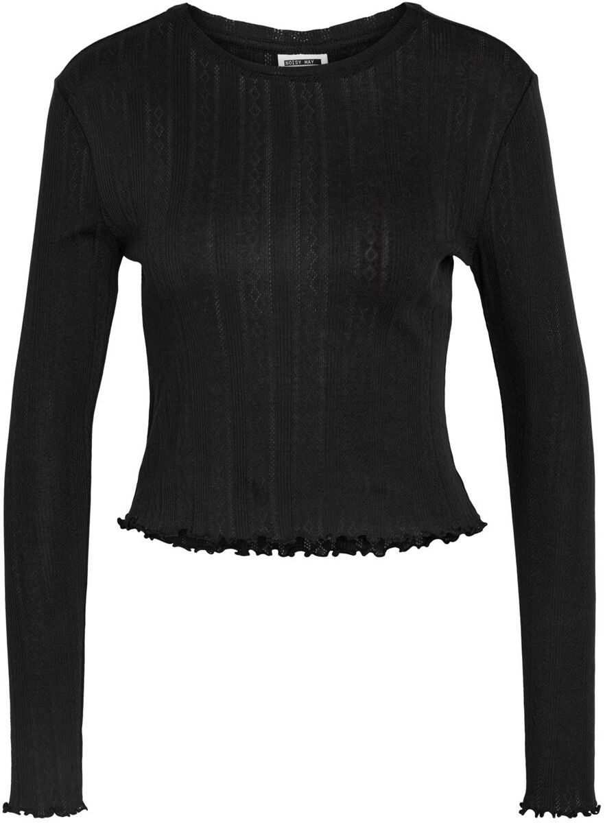 Image of Maglione di Noisy May - NMJudy L/S Babylock Detail Top FWD NOOS - XS a L - Donna - nero