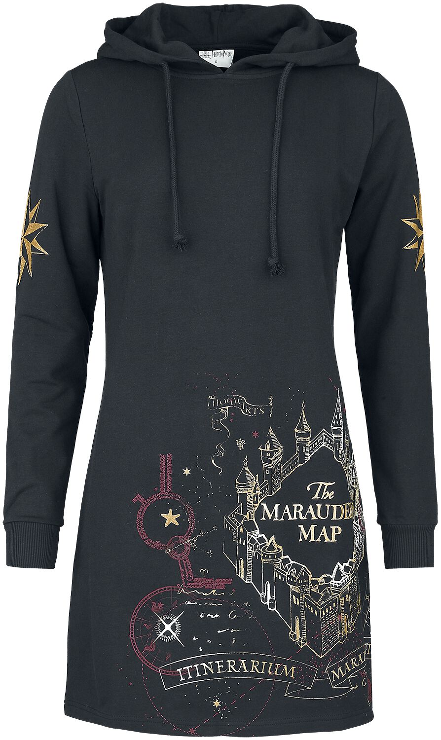 Harry Potter Marauder’s map Mittellanges Kleid schwarz Harry Potter Marauder’s map Mittellanges Kleid schwarz