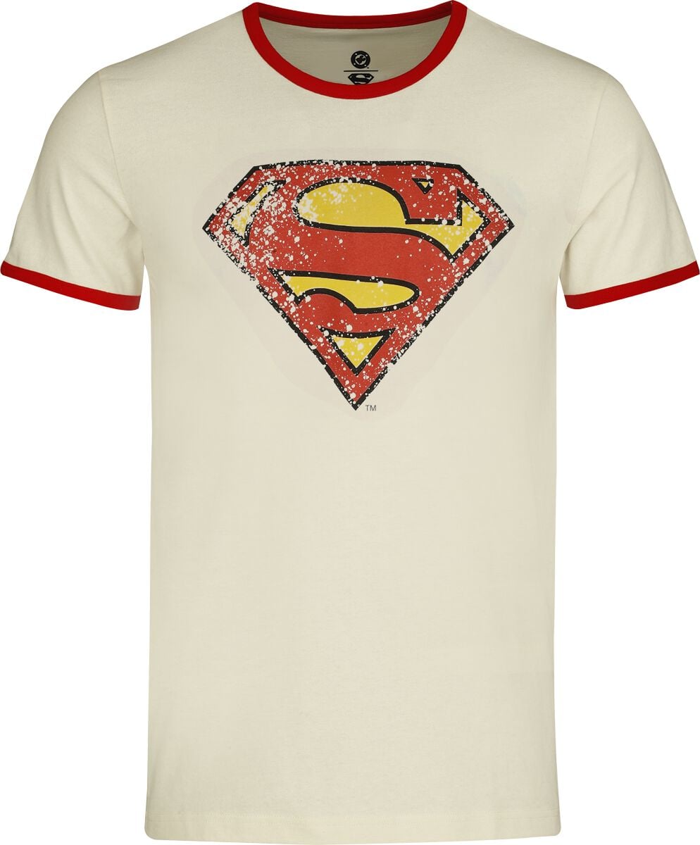 Ringer T-shirt  av Superman - Logo vintage vit