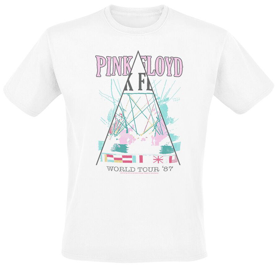 Pink Floyd T-Shirt - Split World Tour - S bis XXL - für Männer - Größe M - weiß  - Lizenziertes Merchandise!