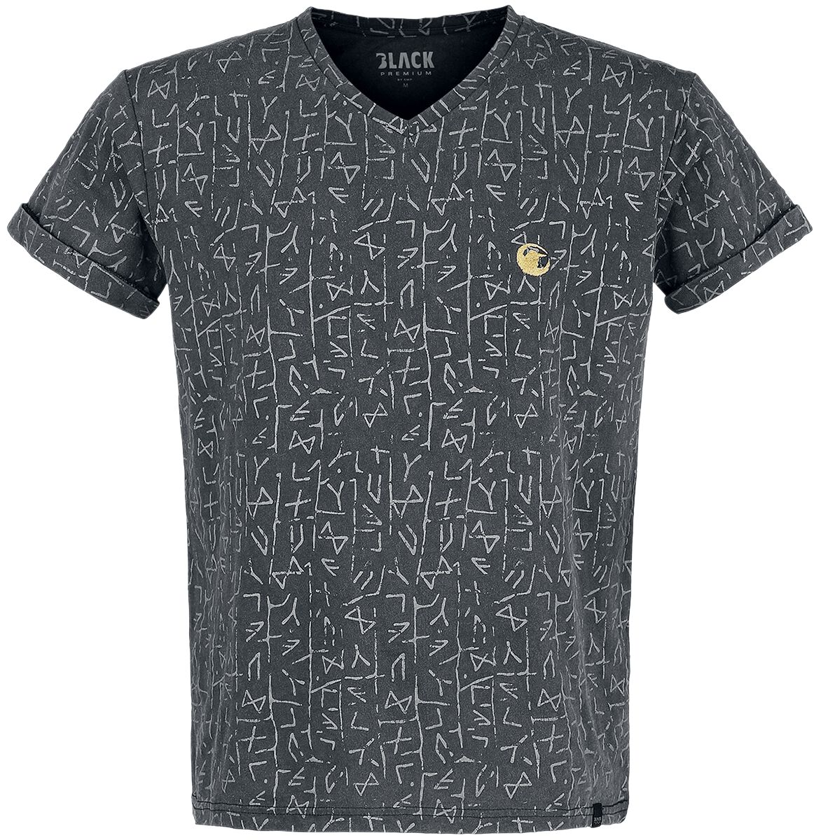 Image of T-Shirt di Black Premium by EMP - T-shirt with Rune Print - S a 5XL - Uomo - grigio
