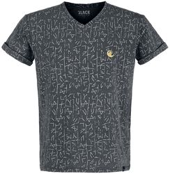 T-Shirt mit Runenprint, Black Premium by EMP, T-Shirt