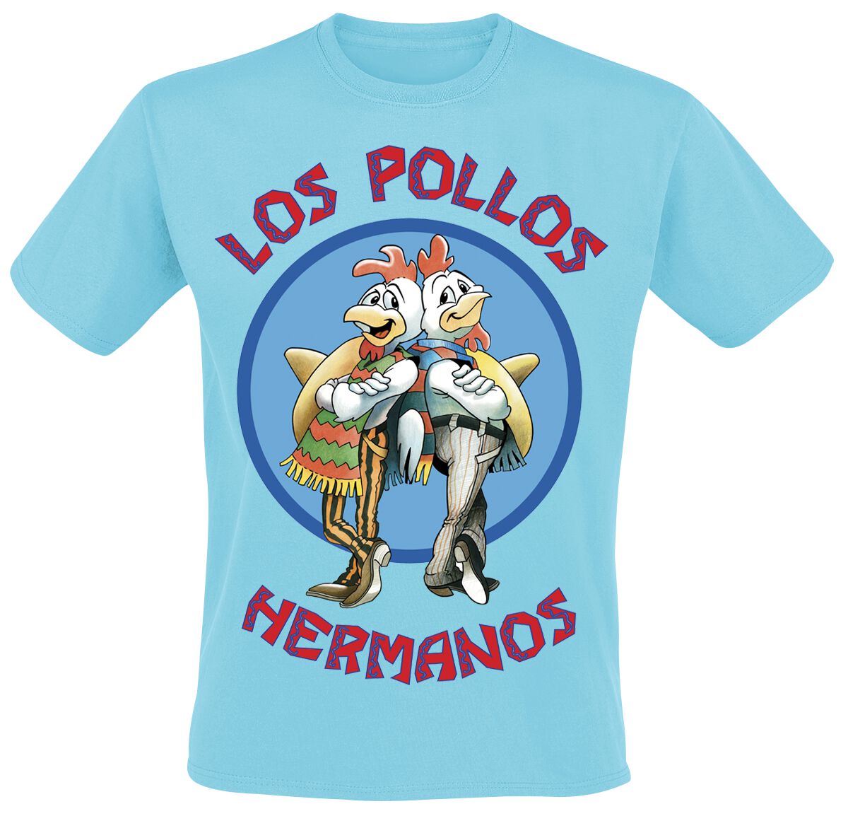 Breaking Bad T-Shirt - Los Pollos Hermanos - S bis XXL - für Männer - Größe M - hellblau  - Lizenzierter Fanartikel