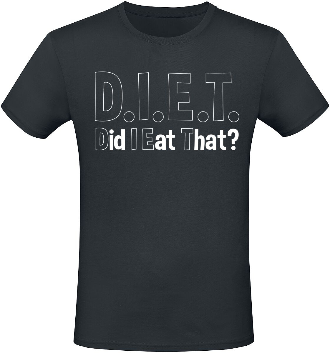 Image of T-Shirt Magliette Divertenti di Sprüche - D.I.E.T. Did I Eat That? - M a 3XL - Uomo - nero