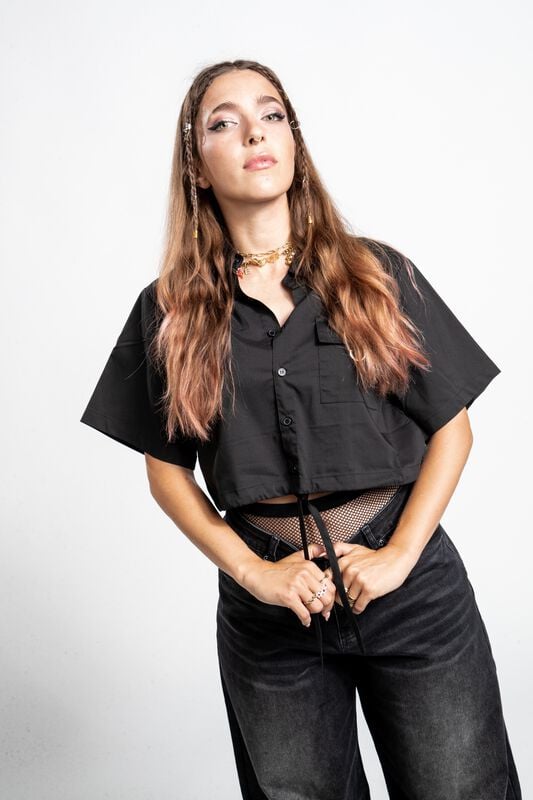 Blusa Gothic di Gothicana by EMP - Vailed in Darkness - S a XXL - Donna - nero