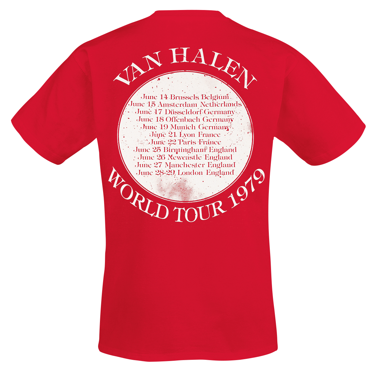 Van Halen T-Shirt - 1979 Tour - S - für Männer - Größe S - rot  - Lizenziertes Merchandise!