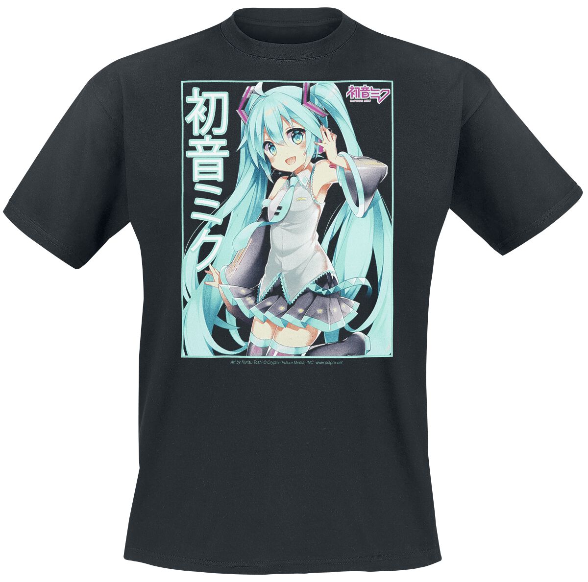 Hatsune Miku Listen up T-Shirt schwarz von Vocaloid