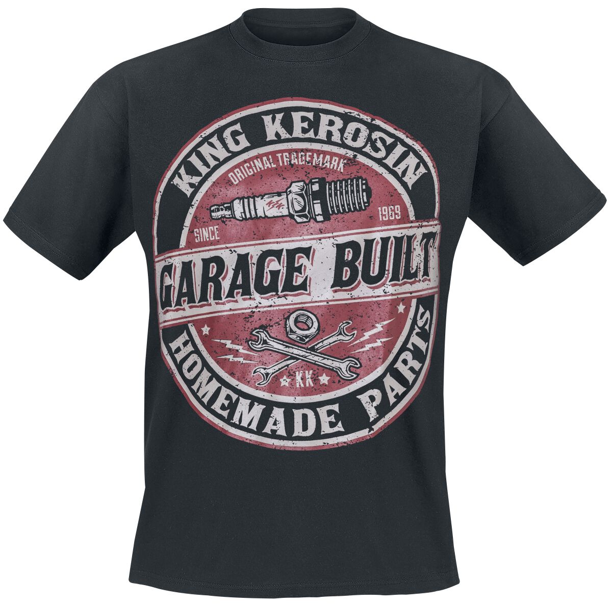 King Kerosin - Rockabilly T-Shirt - Garage Built - S bis 3XL - für Männer - Größe L - schwarz