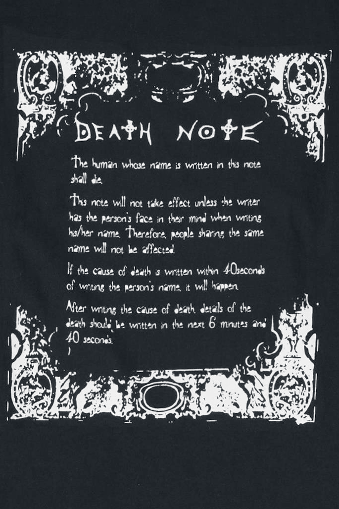 Death Note Ryuk - Rules T-Shirt schwarz
