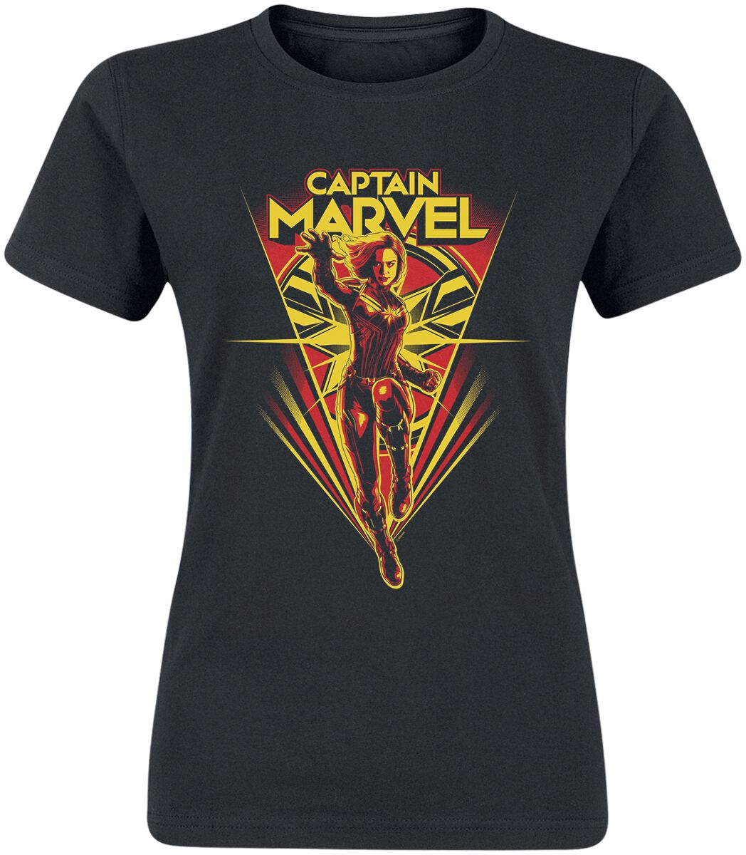 Captain Marvel Flying T-Shirt black