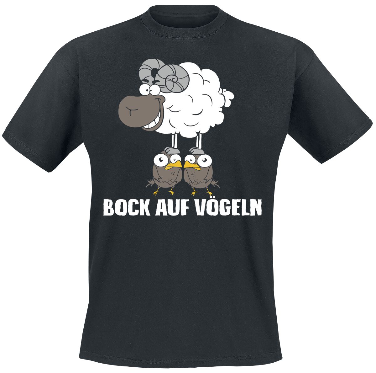 Tierisch T-Shirt - Bock auf Vögeln - XL bis 4XL - für Männer - Größe XXL - schwarz