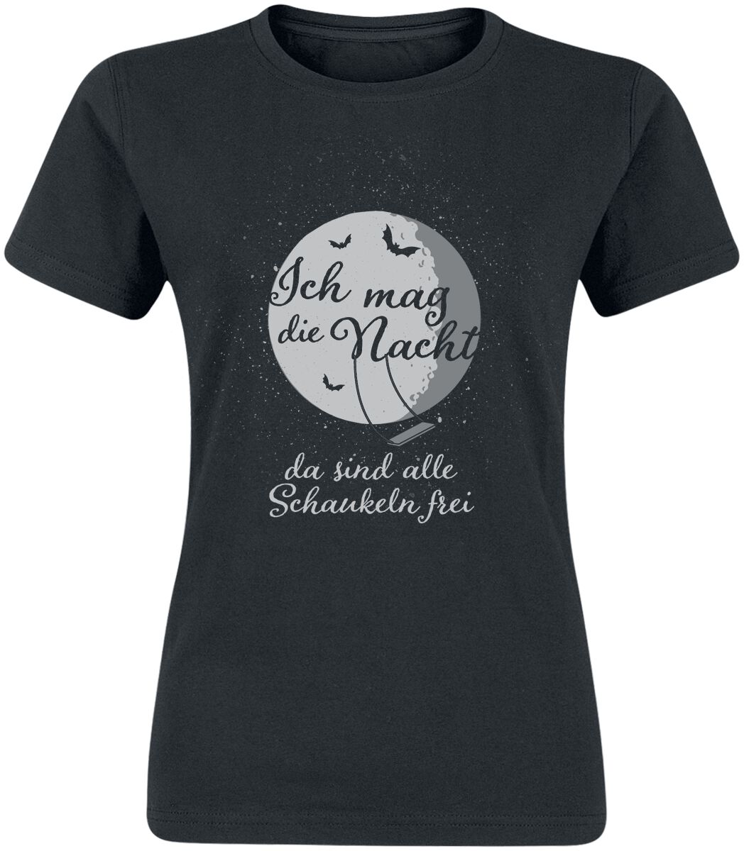 Sprüche T-Shirt – Ich mag die Nacht – L bis XXL – für Damen – Größe L – schwarz Sprüche T-Shirt – Ich mag die Nacht – L bis XXL – für Damen – Größe L – schwarz