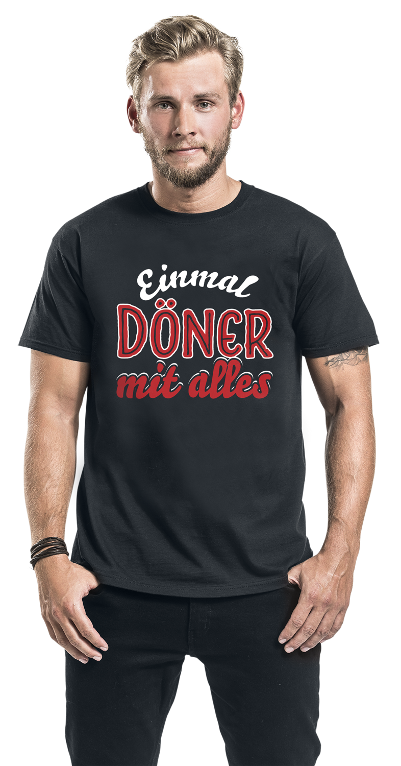 Food Einmal Döner mit alles T-Shirt schwarz