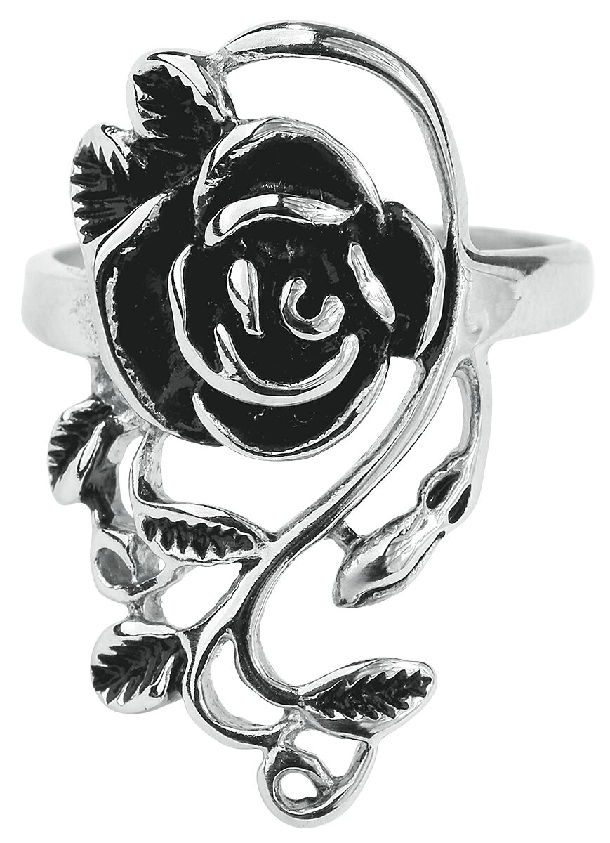 EtNox Rose Ring silver coloured