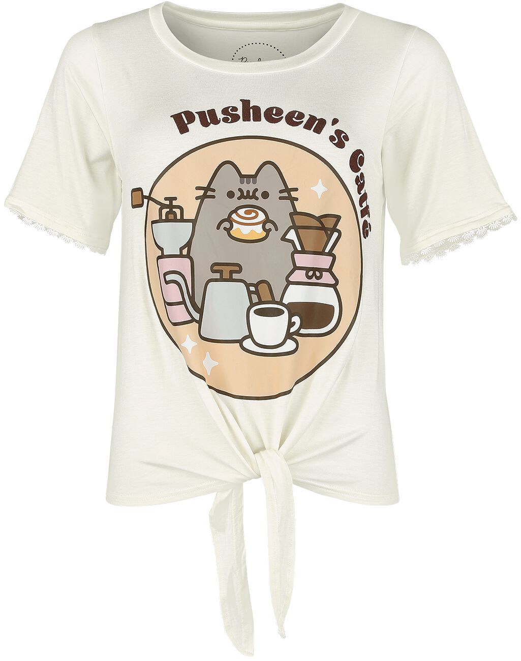 T-Shirt Manches courtes de Pusheen - Meowcaron - S à XXL - pour Femme - gris blanc