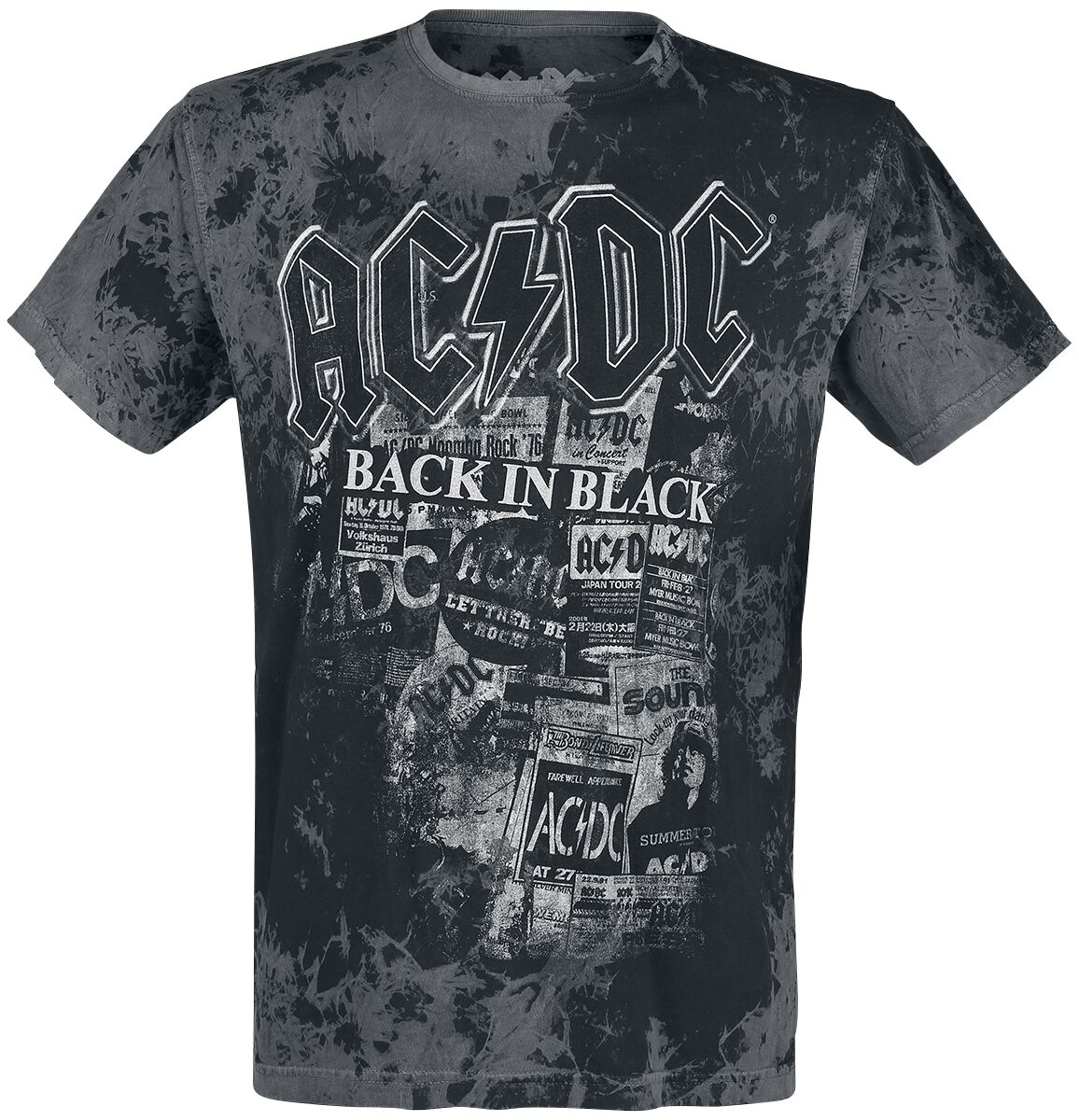 Levně AC/DC Back in Black Tričko šedá/cerná