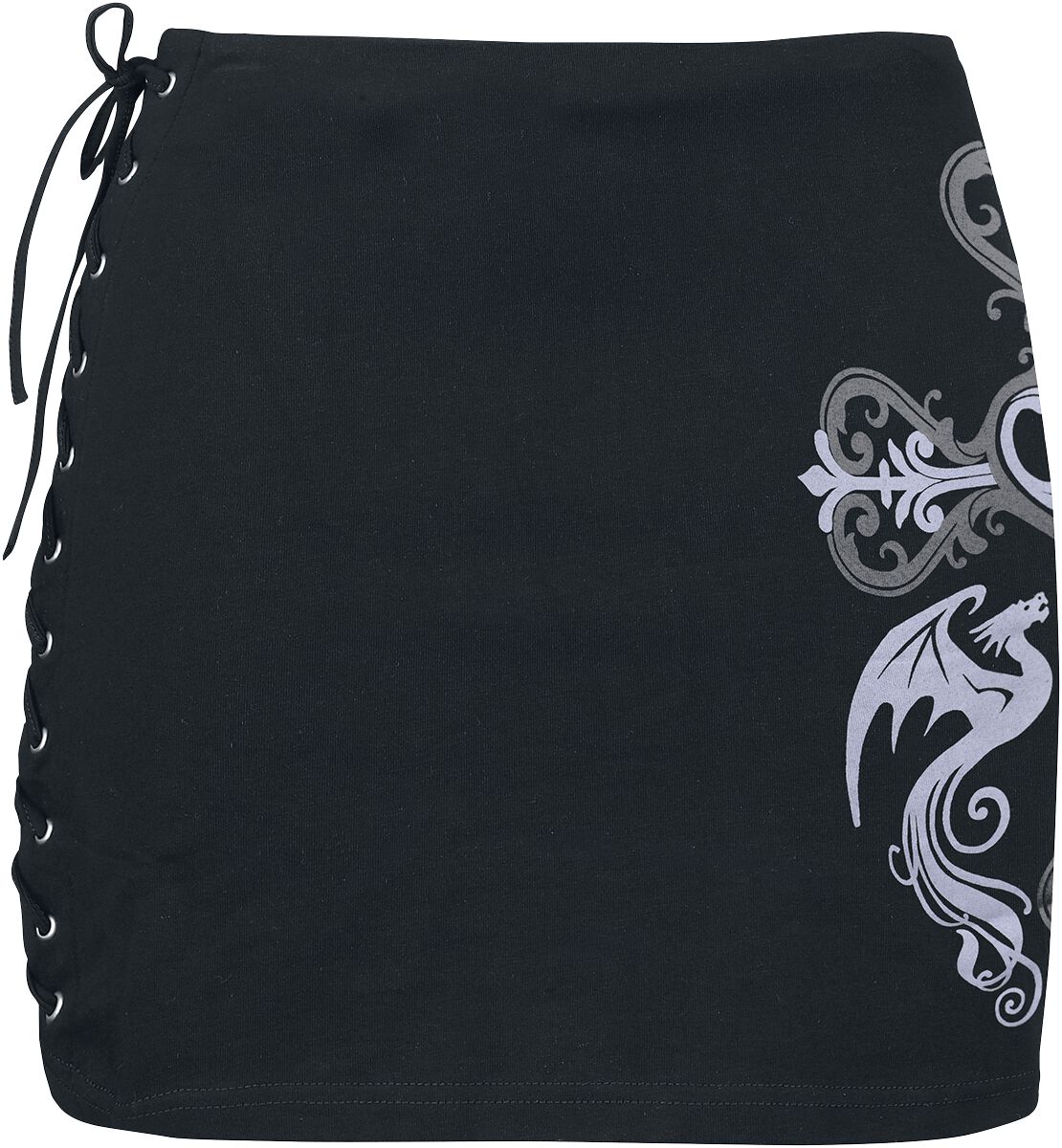 Gothicana by EMP - Gothic Kurzer Rock - Gothicana X Anne Stokes - Skirt With Lacing And Lace - XS bis XXL - für Damen - Größe XS - schwarz