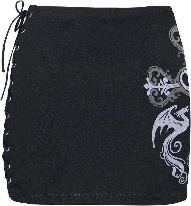 Gothicana X Anne Stokes - Skirt With Lacing And Lace
